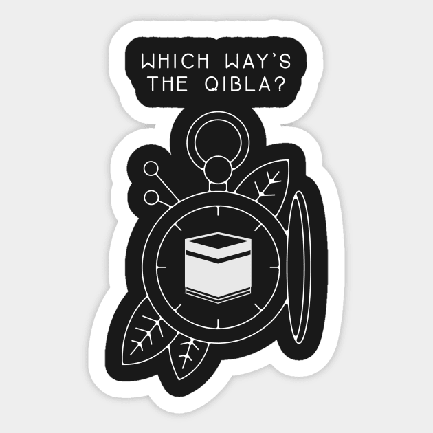 Which Way's The Qibla? White Sticker by submissiondesigns